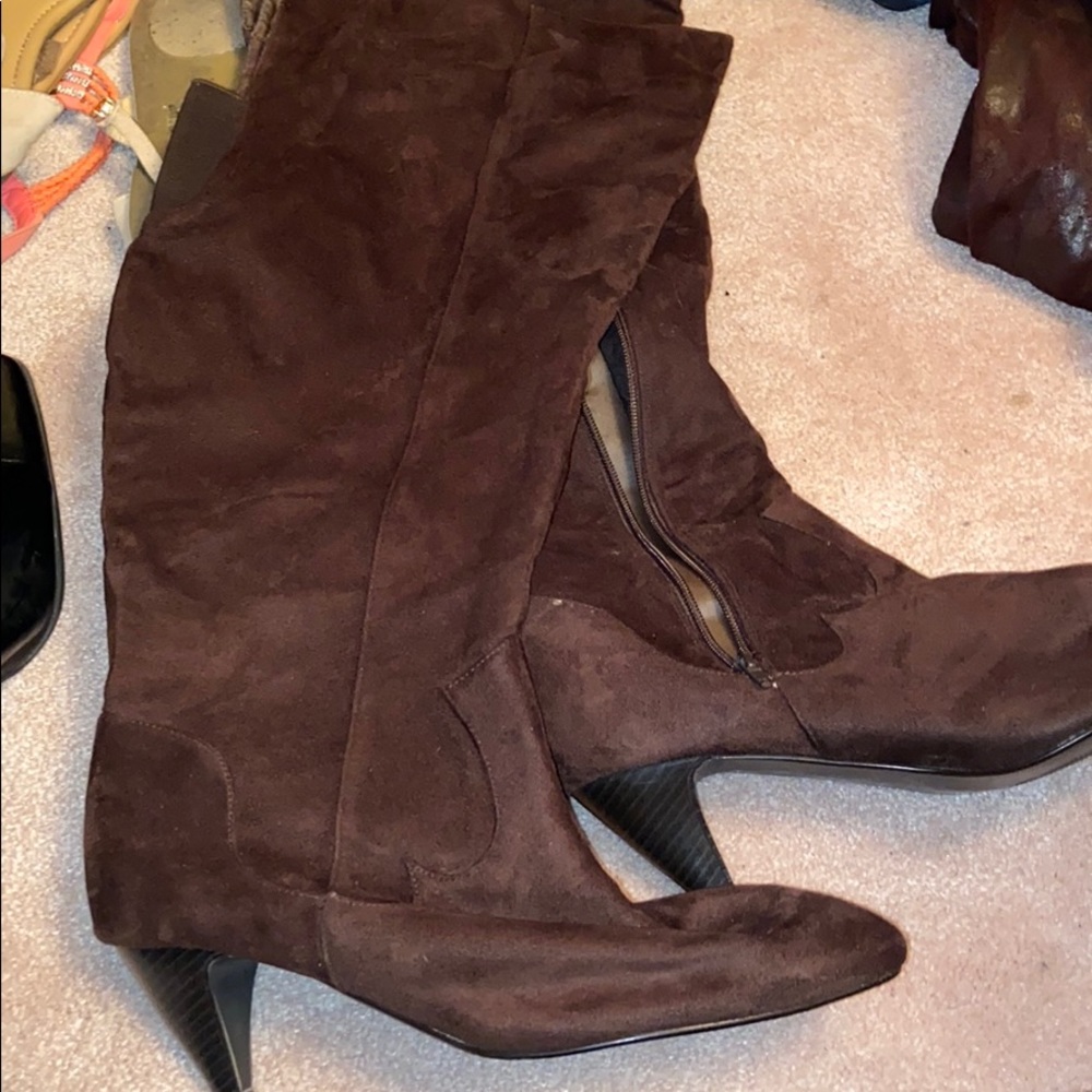 Over the knee suede boot